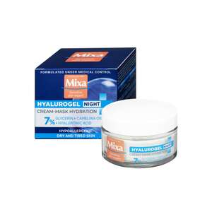 Mixa Hyalurogel Nočný hydratačný krém na tvár 50ml 57434475 Výrobky pre starostlivosť o tvár a oči