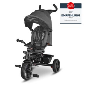 Lionelo Haari 2 az 1-ben tricikli kisgyermekeknek és gyerekeknek, állítható ülés és szülői fogantyú, fekete - Babajáték