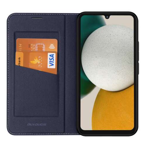 Dux Ducis Skin X2 kék bőrtok Samsung Galaxy A34 5G-hez kártyatartóval és állvány funkcióval 