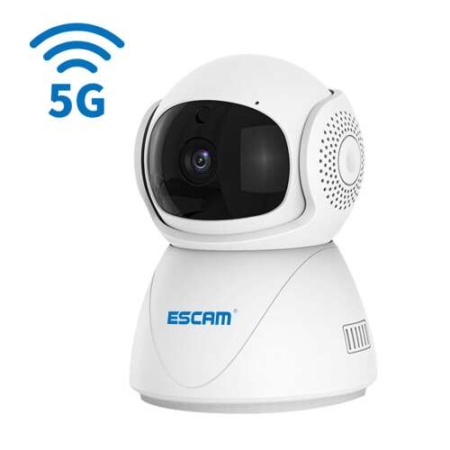 ESCAM PT201 - beltéri, kétsávos (2,4 GHz &amp; 5 GHz WiFi) Smart IP security kamera: 1080P, éjjellátás, mozgásérzékelés, kétirányú hang