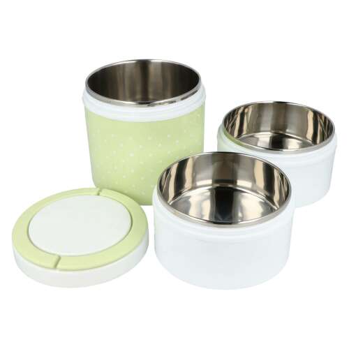 VICTOR V-1033LGR 3-piece stainless steel food container, light green, 2.2 liters