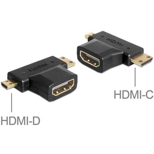 DeLOCK HDMI-A anya  HDMI-C + HDMI-D apa adapter (65446) 56512597
