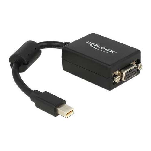 Delock Mini DisplayPort - VGA átalakító, 65256, fekete, 18cm kábel