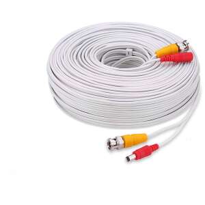 30m CCTV kamera kábel BNC és táp csatlakozókkal, fehér - BNC kábel