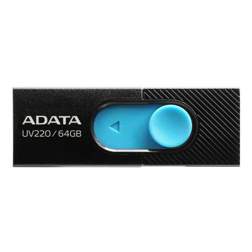 ADATA UV220 64GB USB flash pogon, crna i plava, prednji pogled