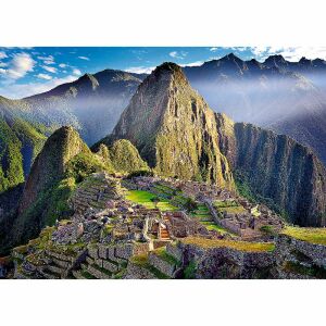 Trefl Machu Picchu 500-piece jigsaw puzzle featuring a scenic view of the ancient Inca city in the Andes mountains. - Trefl Puzzle