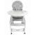 EcoToys Grey High Chair Front View, 3-in-1 Convertible High Chair