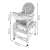 EcoToys Gray 3-in-1 High Chair with Dimensions