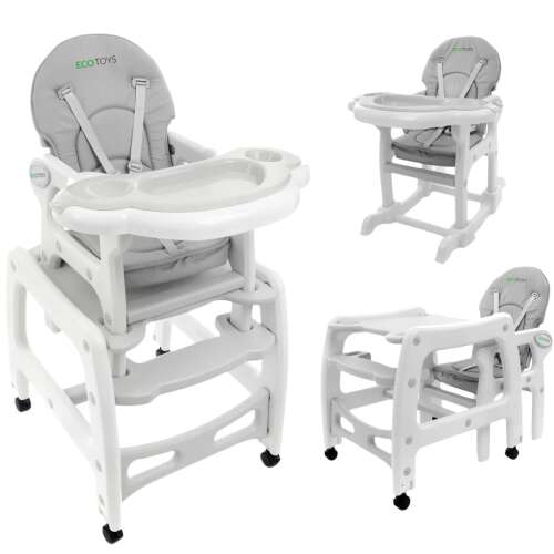 Ecotoys HC-223 Krzesło do jadalni 3 w 1 Szare