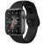 Apple Watch 4-6 / SE (44mm) with Spigen ProFlex EZ Fit screen protector and black silicone band