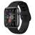 Apple Watch 44mm with Spigen ProFlex EZ Fit screen protector and black silicone band