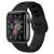 Apple Watch 44mm with Spigen ProFlex EZ Fit screen protector and black silicone band