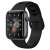 Apple Watch 44mm with Spigen ProFlex EZ Fit screen protector and black silicone band