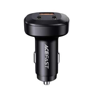 Acefast B3 car charger, black, front view - ACEFAST