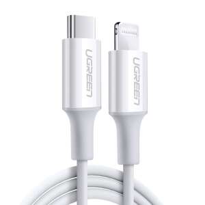 Cablu UGREEN US171 USB-C la Lightning, alb, 50cm, 36W, Power Delivery, certificat MFI - Cabluri Lightning