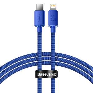 Baseus Crystal Shine Series USB-C to Lightning cable, blue, 1.2m - Computers and Accessory