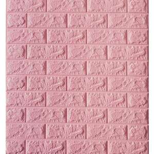 3D Tégla Tapéta - Rózsaszín - 77x70cm