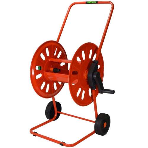 Agrati Italia fém tömlőtartó kocsi, piros, 1/2 hüvelykes 80m vagy 3/4 hüvelykes 50m tömlőhöz