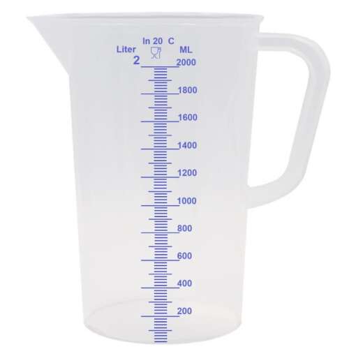 2 Litry (2000 ml) Plastikowy Dzbanek Mierzacy do Żywności z Uchwytem i Dzióbkiem
