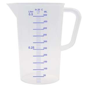 Cană de măsurare din plastic transparent de 500 ml cu mâner și cioc, gradație de 10 ml, pentru alimente, Fabricat în Germania - Alte instrumente de măsurare