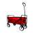 Piros összecsukható kerti kocsi fekete fém váz és kerekek