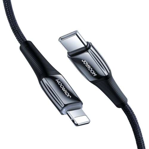 Joyroom USB-C to Lightning cable, black braided, 20W fast charging