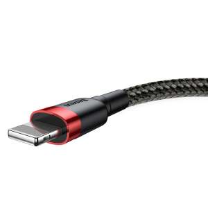 Cablu de date și încărcare Baseus Cafule, USB / Lightning, 2,4A, 1m, negru/roz 56534013 Cabluri de date