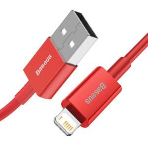 Baseus Superior Series Fast Charging Data Cable, USB to Lightning, 2.4A, 1m, Red - Data Cable