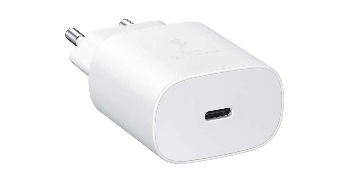 Incarcator telefon + Cablu de date, Samsung, Type C, 25 W, Alb 56534796