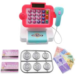 Játék pénztárgép, pénzzel és bankkártyával - rózsaszín 57085542 