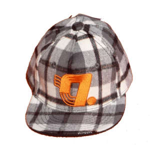 H&M fiú kockás baseball sapka szürke színben narancssárga logóval - H&M