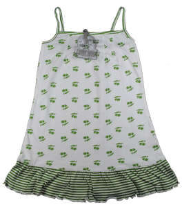 Funky Diva fehér, zöld cseresznye mintás lány ruha 31381537 Kislány ruhák - Cseresznye