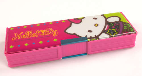 Műanyag Tolltartó - Hello Kitty #zöld-rózsaszín 31381587