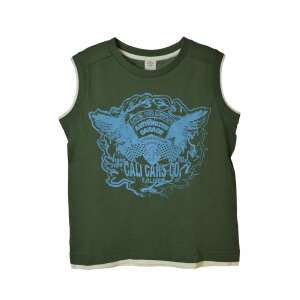 s.Oliver khaki boys sleeveless t-shirt with blue print - Kids' Tank Top