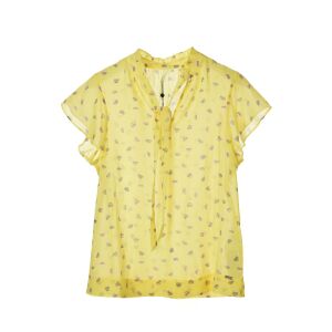s.Oliver Citromsárga Mintás Női Top - Krepp - 38 130490076 - S.Oliver