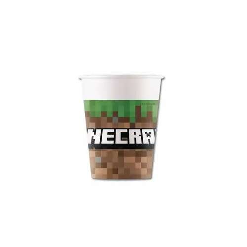 Minecraft paper cups, 8 pack, 200ml, disposable cups, party supplies