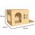 Dollcini cat house, wooden cat house with two entrances and a platform, dimensions: 60cm x 30cm x 33cm
