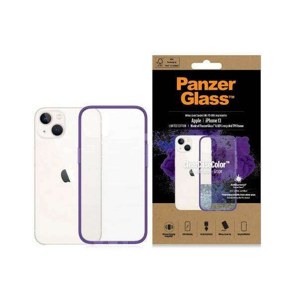 PanzerGlass ClearCase iPhone 13 6.1&quot; antibakteriális ütésálló lila tok