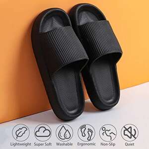 Black cloud slippers, comfortable and stylish for home and bathroom - Women's Footwear