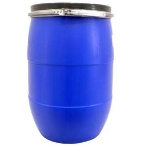 Blauer Kunststoffbehälter mit Metalldeckel und Klemme, 60 Liter Fassungsvermögen - Wein- und Branntweinbrauen