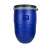 Blauer Kunststoffbehälter mit Metalldeckel und Klemme, 60 Liter Fassungsvermögen