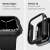 Etui Spigen Thin Fit do Apple Watch Series 7 i 8, 45 mm, czarne, kolaż pokazujący cechy etui
