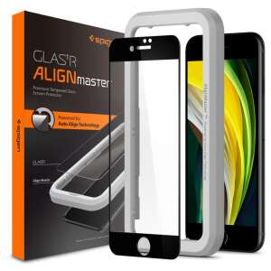 Szkło ochronne Spigen Alm Glass Fc do iPhone'a 7/8/Se 2020, czarne 56592223 - Spigen Folia ochronna wyświetlacza