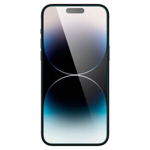 Spigen Glas.tR EZ Fit iPhone 14 Pro képernyővédő fólia felhelyezve - Spigen