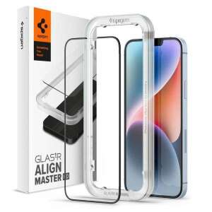 Spigen GlasTr AlignMaster iPhone 13 Pro screen protector with installation kit and phone - Spigen Screen Protector