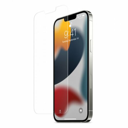 Spigen Glas.tR Slim EZ Fit iPhone 13 Pro Max screen protector application on iPhone