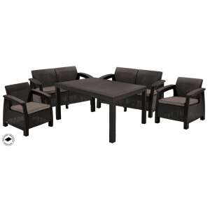 Allibert Corfu Fiesta Polyrattan Kerti Bútor Garnitúra - 6 személyes 56598241 - Keter