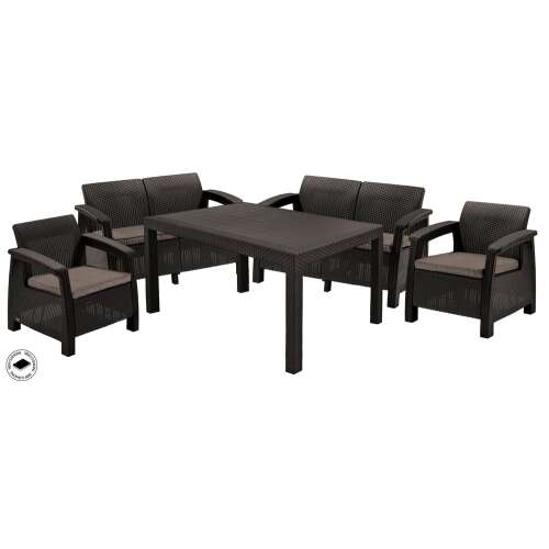Allibert Corfu Fiesta Polyrattan Kerti Bútor Garnitúra - 6 személyes 56598241