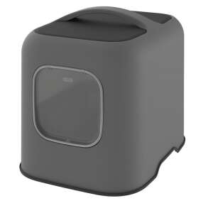 Kuweta dla kota ROTH BIALA Antracyt, zamknięta, z uchwytem, widok z przodu - Trzymanie kotów