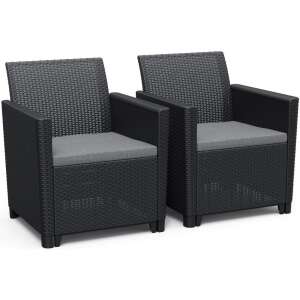 Fotolii de grădină Allibert Claire Duo, set de 2, grafit - Fotolii și scaune de grădină